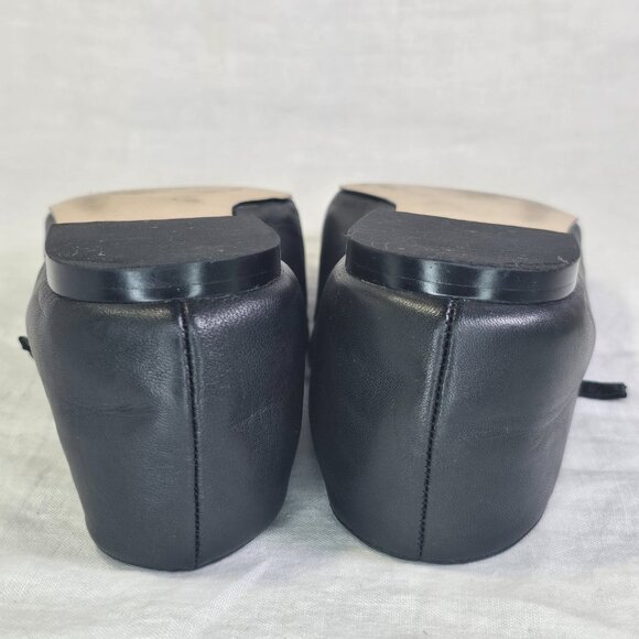 Nordstrom Lea Genuine Leather Square Toe Mary Jane Flats 8.5 Black - Picture 7 of 9